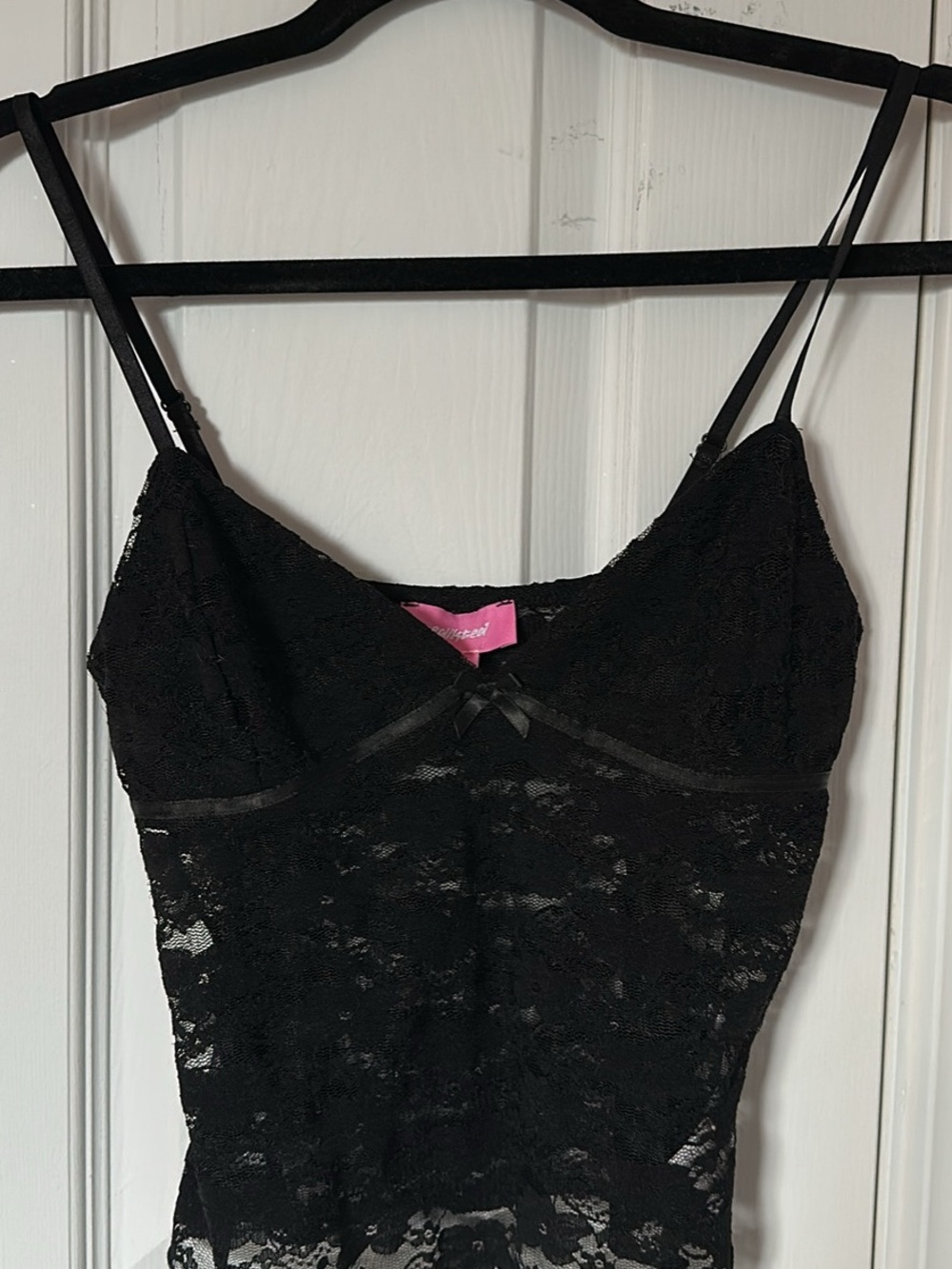 Edikted Sheer Lace Cami Black